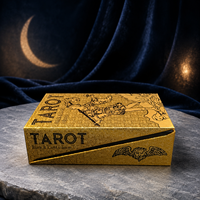 Coffret Cadeau de Luxe pour Jeu de Cartes de Tarot, Emballage Rigide en Papier Noir et Or avec Insert en Mousse et Fermeture Magnétique pour la Vente au Détail