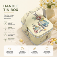 Boîte en fer blanc personnalisée avec poignée pour cadeaux de mariage, emballage en métal pour chewing-gum, snacks et bonbons, vente en gros