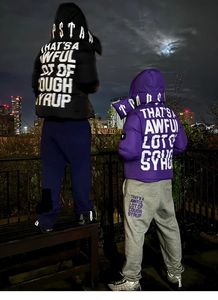 Chaqueta Casual con Capucha de Alta Calidad para Invierno, Cálida, Cortavientos, Resistente al Frío, con Cremallera, Tejido Lavado, con Estampado 'THAT'S a AWFUL LOT of COUGH SYRUP' - Product Image 5