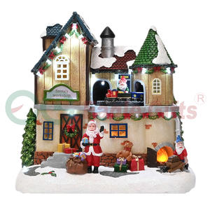 EAGLEGIFTS Set de Aldea Navideña Musical con Luces Led, Figuras de Casas de Cerámica y Escena de Tren de Resina - Product Image 2