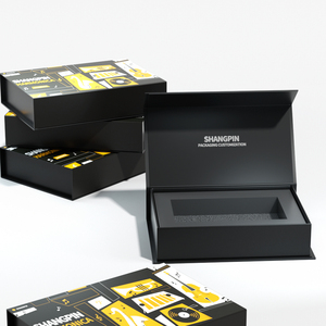 Benutzer definierte recycelte Pappe Magnet kartons Mattschwarzes Schwamm futter für Haarpflege pille Flüssige Medizin Schwamm produkte - Product Image 6