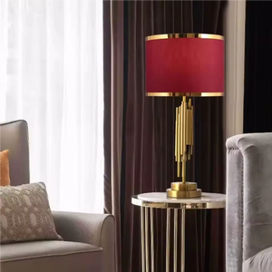 GROSSHÄNDLER für Beleuchtung: Luxuriöse Tischlampe mit Stoffschirm, Metall-Schlafzimmer-Nachttischlampe - Product Image 3