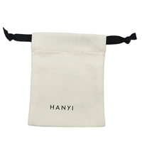Logo personnalisé mini petite toile coton boucle d'oreille collier bijoux paquet pochette sac à cordon