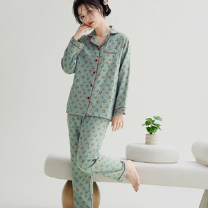 Оптовая продажа, хлопковые пижамы, женские пижамы, комплект с цветочным принтом, лидер продаж, пижамные комплекты, женское спальное платье - Product Image 2