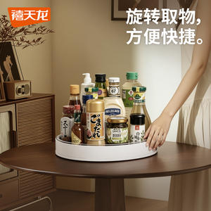 Étagère à épices rotative Xitianlong pour comptoir de cuisine, double niveau, pour le rangement des condiments, empilable avec des pots à sel et assaisonnements - Product Image 5