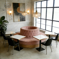 Chaises de café en marbre pour restaurant avec ensemble de table, banquette et mobilier de table