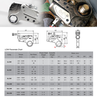 Llave dinamométrica hidráulica de la serie 8LOW, tuerca de perfil hueco bajo de aleación Al-Ti, tamaño 100-105mm, rango de torsión 1177-11774Nm, herramientas hidráulicas