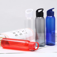 Botella Deportiva de Plástico de 650 ml (22 oz) Libre de BPA, Boca Pequeña con Asa Deportiva y Tapa, Portátil para Estudiantes, Logotipo y Color Personalizables
