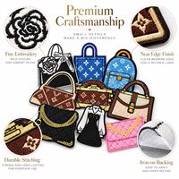 Patch brodé thermocollant en fer pour sac à main, sac fourre-tout, sac à dos, sac à bandoulière, pochette, sac de soirée, sac à chaîne pour femme - Vente en gros