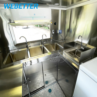 WEBETTER Remorque alimentaire carrée de haute qualité avec kiosque Snack Café Remorque alimentaire mobile pour la vente au détail Déjeuner Chariot de pommes de terre au four Camion de restauration