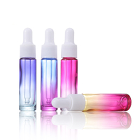 Haute qualité fond épais 5ml 10ml couleurs dégradées flacons compte-gouttes en verre forme de cylindre vide rechargeable sérum de soin de la peau