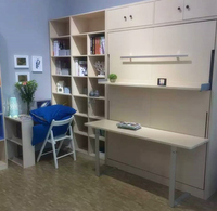 Faltbare Königin größe Murphy wand bett Transformation Murphy bett mit studie tisch