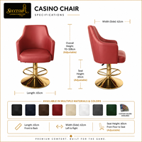 SUCCESSOR Tabouret de bar pivotant réglable pour casino, base en acier inoxydable, robuste et stable, pour machines à sous, usage commercial, vente en gros
