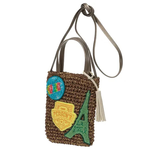 Person's Embroidered Straw Crossbody Bag Mini Woven Tote with Top Handle & Detachable Strap, Casual Summer Shoulder <b>Purse</b> - Product Image 3