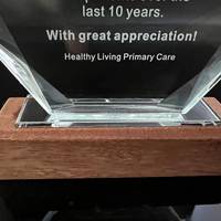 Trophée en verre cristal gravé gratuitement, cadeau de retraite pour employé, plaque de remerciement, plaque de remise de diplôme, récompense en acrylique