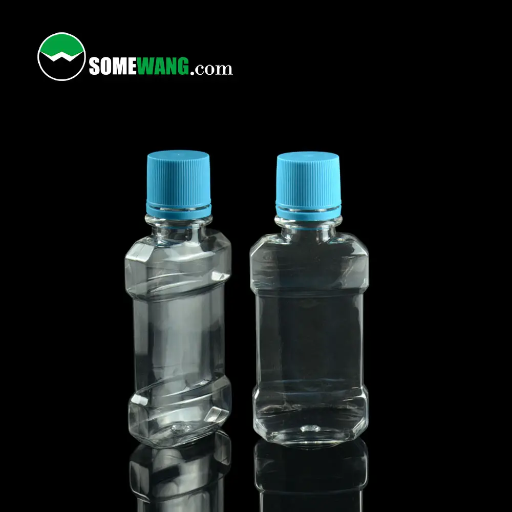 SOMEWANG high quality 100ml/250ml/500ml oral care plastic bottle PET customized mouthwash bottle