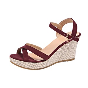 <span class=keywords><strong>Sandali</strong></span> da Donna Estivi Nuovi con Cinturini Incrociati, Zeppa e Suola Spessa, Stile Europeo e Americano, Piattaforma Grande con <span class=keywords><strong>Corda</strong></span> di Juta - Product Image 5