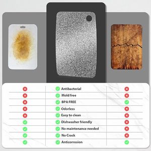 Planche à découper 100% titane pur, certifiée EPA, antibactérienne, double face, pour la cuisine - Product Image 3