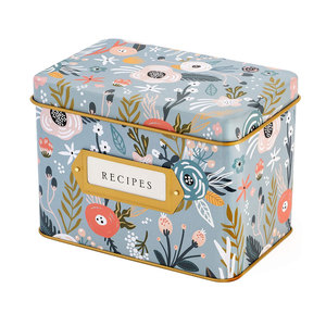 factory free sample customized recipe tin box for recipe cards
