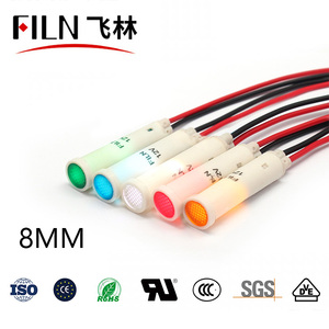 8MM LED gösterge ışığı 6V 12V 24V 110V 220V gösterge ışığı tel plastik su geçirmez IP65 ekipman panelleri için uygun - Product Image 2