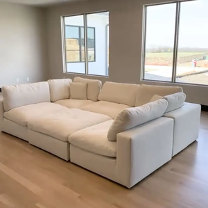 Atunus dễ dàng và thuận tiện lông Nordic Modular sofa cắt phòng khách thoải mái Trắng đi văng với Chaise - Product Image 5