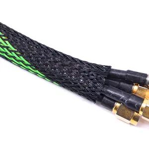 Pelindung kustom lengan kepang kabel PET multiwarna Sleeving dapat diperluas