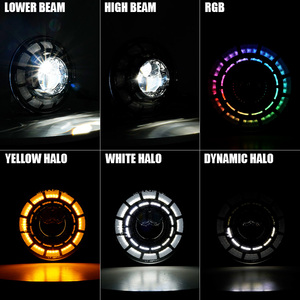 ไฟหน้า LED RGB ขนาด 7 นิ้ว รุ่น Galaxy พร้อมวงแหวนไฟ DRL แบบคริสตัล ได้รับมาตรฐาน DOT SAE โปรเจคเตอร์คู่ แสงสูง/ต่ำ สำหรับรถจี๊ป แรงเลอร์ JK <span class=keywords><strong>JL</strong></span> TJ - Product Image 5