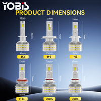 Phares de voiture YOBIS M10 Super Haute Puissance 12V 170W 18000lm Ampoules LED Faro H1 H7 9005 9006 H11 H4 Phare LED