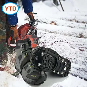 Unisex Landarbeit Sicherheitsstiefel leichte Gummi-Insole Winter-Eis-Greifer Anti-Rutsch-Flachschuhe für Damen freier Zeh-Stil