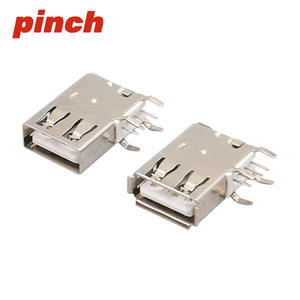 <b>Usb</b> Type A Female Connector 10.0/14.0/19mm Length Horizontal Pcb Mount <b>Socket</b> 4 Pin Copper Material - Product Image 3