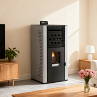 Poêle à granulés en fonte moderne PANSEE PD-160, chauffage autonome, écologique, durable, garantie 2 ans, pour salon et salle de bain
