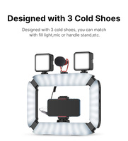 Photographie Vlog Kit Rechargeable Anneau Lampe LED Vidéo Lumière DSLR Caméra Smartphone Poignée Vlog Stabilisateur Grip Avec Cold Shoe