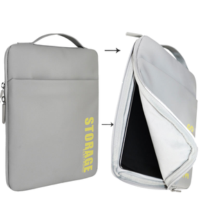 2026 Custom Rubber Patch Logo PU Leather Laptop Sleeve With Handle Coated Neoprene <b>Tablet</b> <b>Bag</b> Organizer Case Storage <b>Bag</b> - Product Image 1
