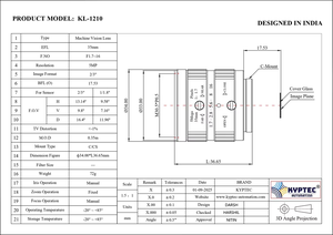 เลนส์วิชันซิสเต็มขนาด 35 มม. ความละเอียดสูง 5MP รูปแบบ 2/3 นิ้ว สำหรับกล้องอุตสาหกรรมเพื่ออัตโนมัติและการตรวจสอบ - Product Image 6