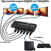 Commutateur matriciel HDMI SYONG 4K60Hz pour HDMI 2.0b 2x4, répartiteur 2 entrées 4 sorties, accessoire audio et vidéo pour PC, ordinateur portable, PS4, TV, lecteur DVD