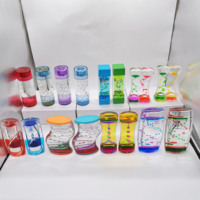 Minuteur à bulles liquides colorées, mouvement liquide, cercles flottants rotatifs pour un jeu amusant, double cœur, minuteur liquide
