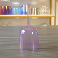 Bol chantant en cristal de guérison sonore HF, poignée, translucide, violet, lumière cosmique, cristal clair alchimique, bol chantant pour le yoga et la méditation
