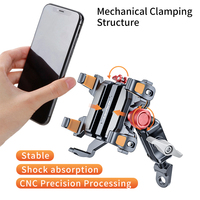 Support de téléphone portable anti-choc pour moto Support de téléphone portable pour vélo Angle de rotation à 360 degrés-Double verrouillage de sécurité réglable
