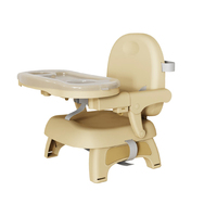 Chaise haute pliable moderne rose en plastique pour tout-petits avec plateau amovible, siège d'alimentation portable, dossier solide pour enfants