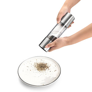 Gadget de cuisine créatif 2 en 1, moulin à poivre et à sel, cylindre en acier inoxydable détachable, transparent, pour la cuisine - Product Image 4