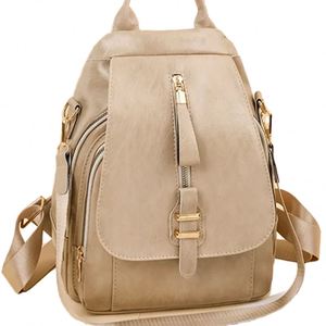 Sac à dos en cuir de vache véritable, sac à dos en fourrure marron sur cuir, sac à dos multi-usages - Product Image 1