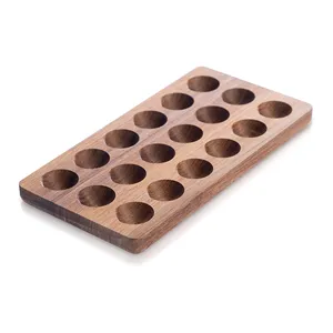 Factory Supplier Deviled Egg Platter Acacia Wooden Egg Holder