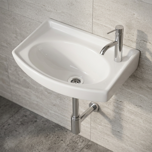 Ceramic Porcelain Round Wash Basin 14x18 - White Lavabo Sink for Bathroom, Kitchen, Home, and Living Room Use Sanitary Ware - Product Image 4