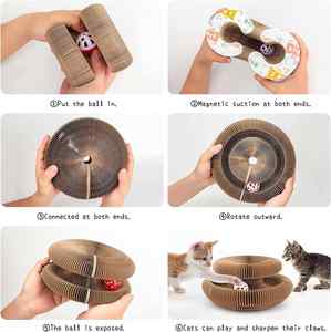 2026 Hot Selling Cat <b>Scratching</b> Boards Folding Magic Organ Cat Toy with Ball Corrugated Paper Board for Cat Grinding Claw - Product Image 4