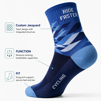 Chaussettes de sport en jacquard ODM pour le cyclisme, pour les collections de merchandising de cyclisme avec des programmes d'achat en gros