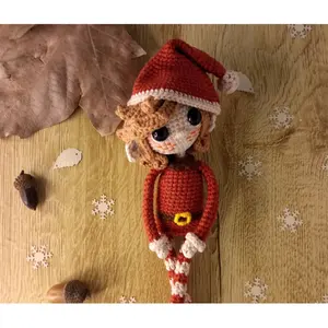 2024 Christmas Gift Amigurumi Doll Jasmine Christmas Girl Amigurumi Crochet Doll Custom Crochet Amigurumi Doll