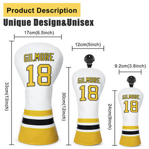 Housse de tête de club de golf en cuir PU élastique, personnalisable, pour driver et bois de golf – Meilleures ventes - Product Image 2