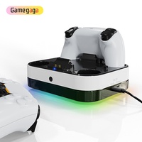 Support de charge YZC-503P pour manette PS-5, entrée Type-C/5V 2A, sortie 600mA*2, lumière LED colorée, accessoires de jeu en ABS