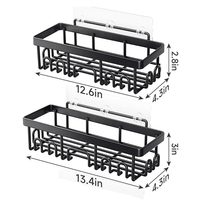 Accessoires en acier inoxydable Sus304 blanc antirouille, autocollants, porte-accessoires de douche pour salle de bain, 2/3/4/5/6 pièces, sans perçage