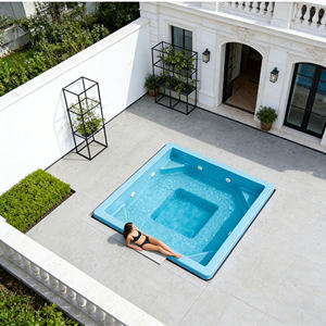 Mini Piscina Cuadrada de Fibra de Vidrio Personalizada con Mosaicos, Resistente a los Rayos UV y a la Corrosión, para Relajación en el Hogar, Spa de Natación al Aire Libre - Product Image 1